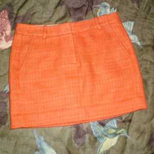 J.Crew orange wool blend lined short skirt size 8